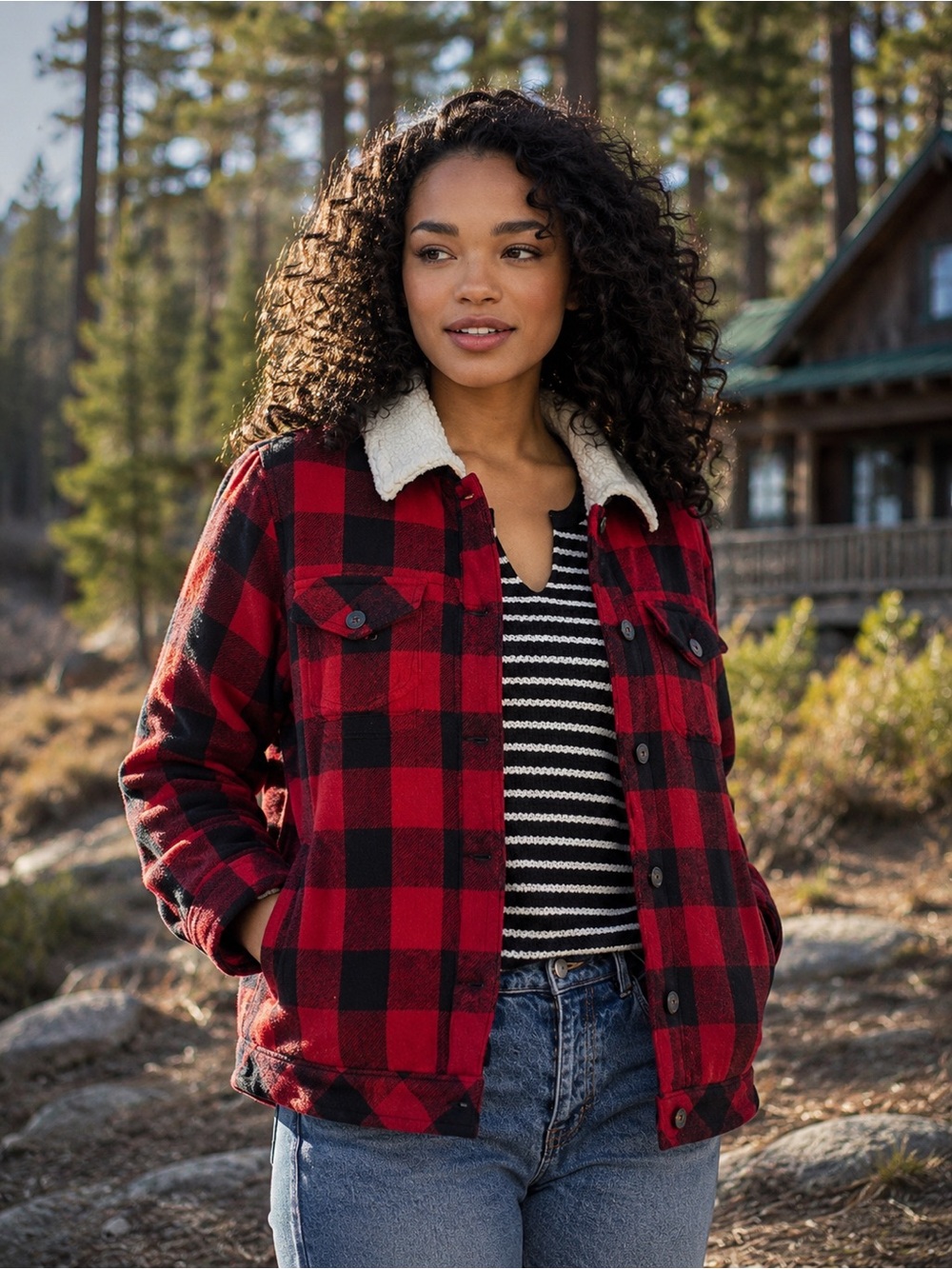 Torrid Buffalo Plaid Sherpa Collar Trucker Jacket Plus Sz 3